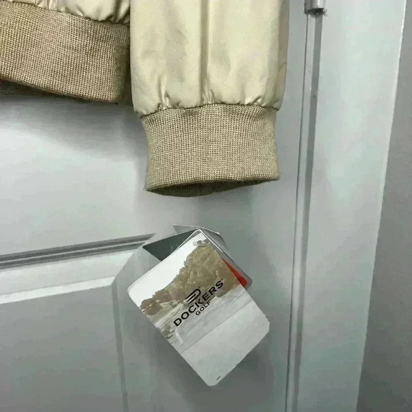 Dockers Golf Windbreaker Jacket Size XL Beige Pullover Stain Defender Pockets - Picture 4 of 11